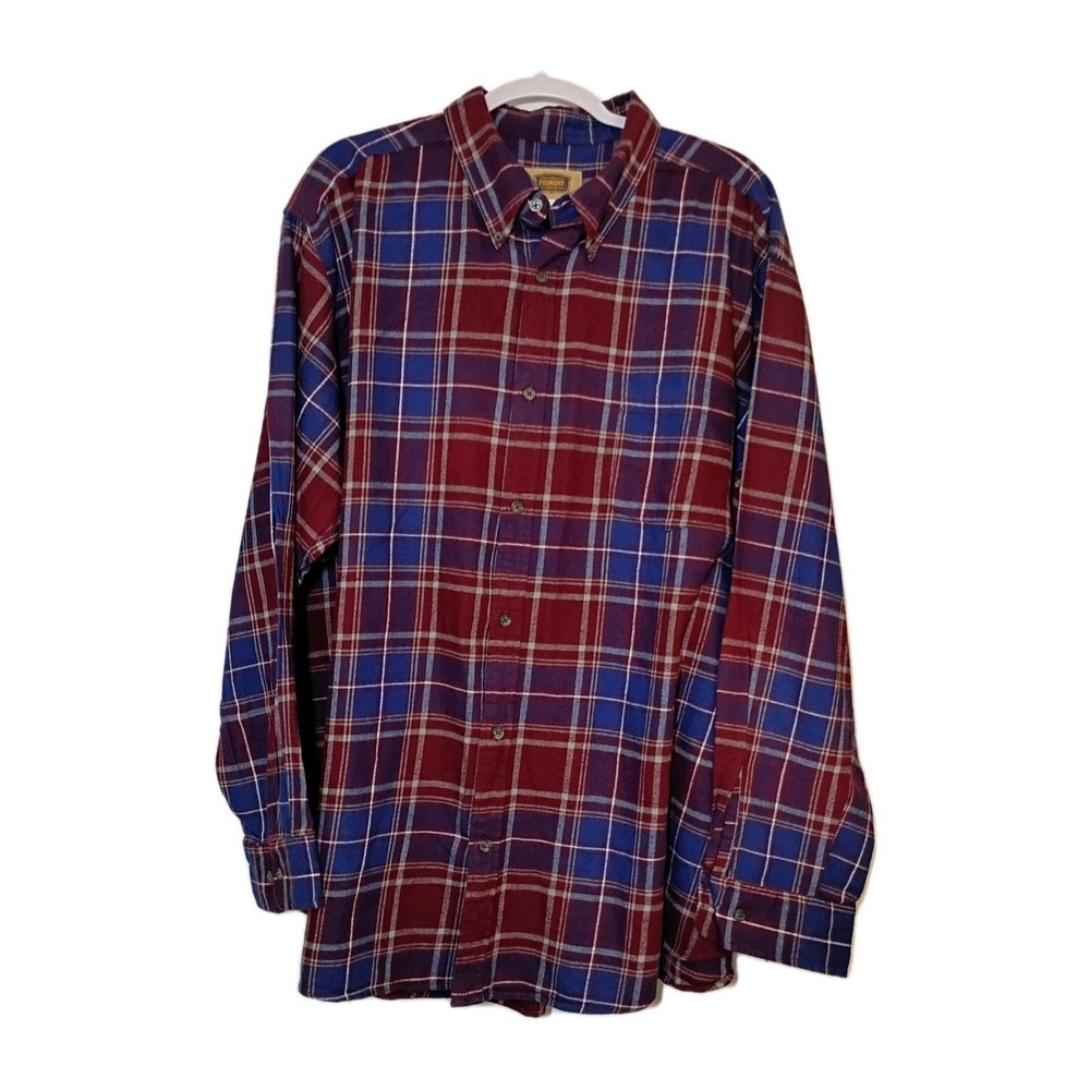 The Foundry Supply Co Button-up Shirt Mens 2XL Flannel Long Sleeve Plaid Utility